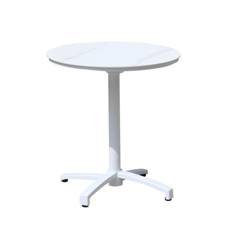 "2-Seater Patio Table with UV Resistant Contemporary Bistro Table - Table Only White 27.6"L x 27.6"W x 29.5"H Round"