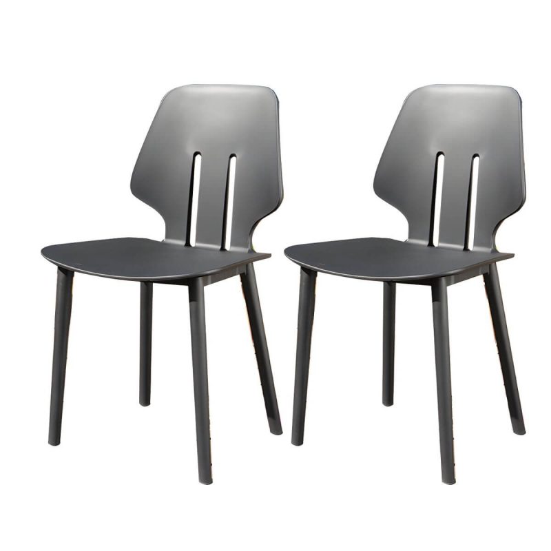 "Stacking Dining Armchair Contemporary Plastic Patio Arm Chair - 17"L x 15"W x 33"H 2 Piece Set"