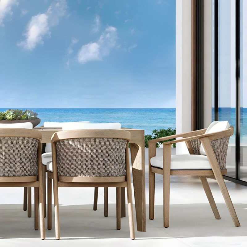 "Rectangle Patio Dining Sets 1/2/5/7 Pieces Solid Wood Dining Table Set - Table & Chair(s) Brown 94.5"L x 39.4"W x 29.5"H 6"