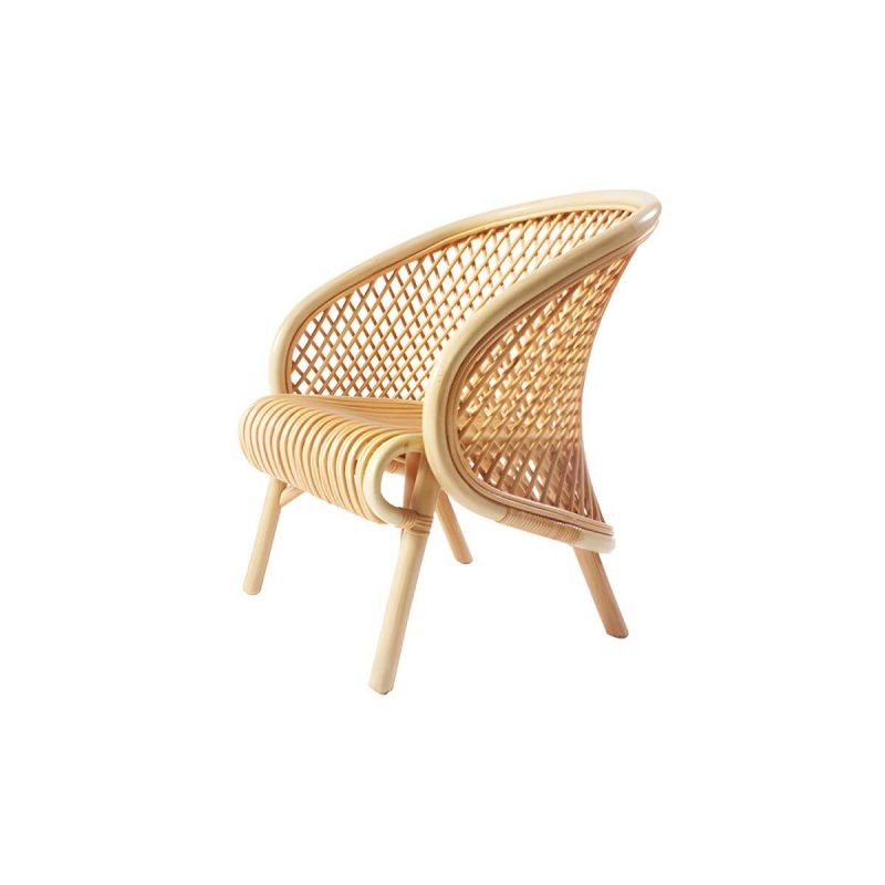 "Tropical Matte Finish Patio Chair Assembled Wicker with Arms - Natural Finish 1 Piece"