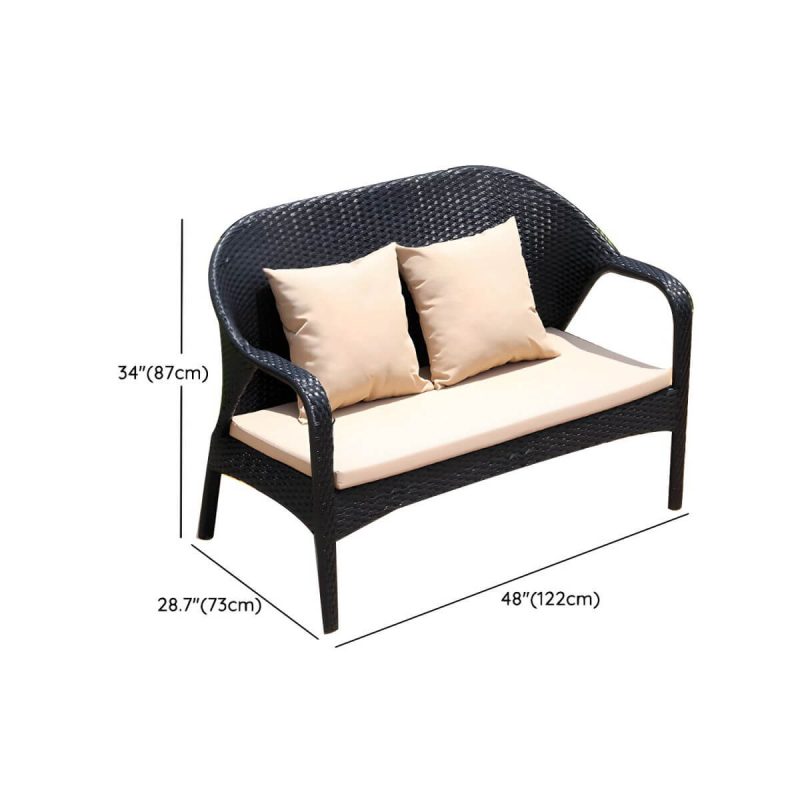 "Dimension of Rattan Patio Sofa Modern Style Minimalist Villa Outdoor Patio Sofa - 48"L x 29"W x 34"H"