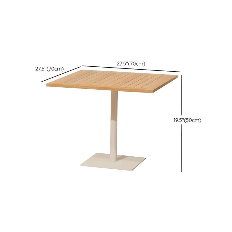 "Dimension of Contemporary Aluminum Frame Patio Table Outdoor Rust Resistant Patio Table - Square 27.6"L x 27.6"W x 20“H Table Only"