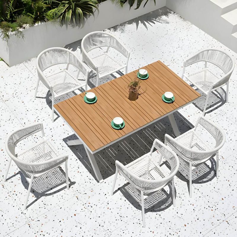 "Contemporary Dining Arm Chair Pure Color Metal Stackable for Outdoor - 4 Piece Set"