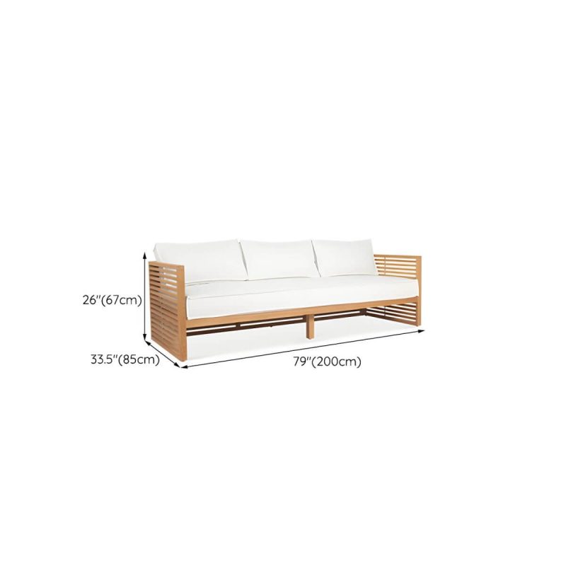 "Dimension of Contemporary Water Resistant Patio Sofa Solid Wood Outdoor Patio Sofa - White 79"L x 33"W x 26"H"