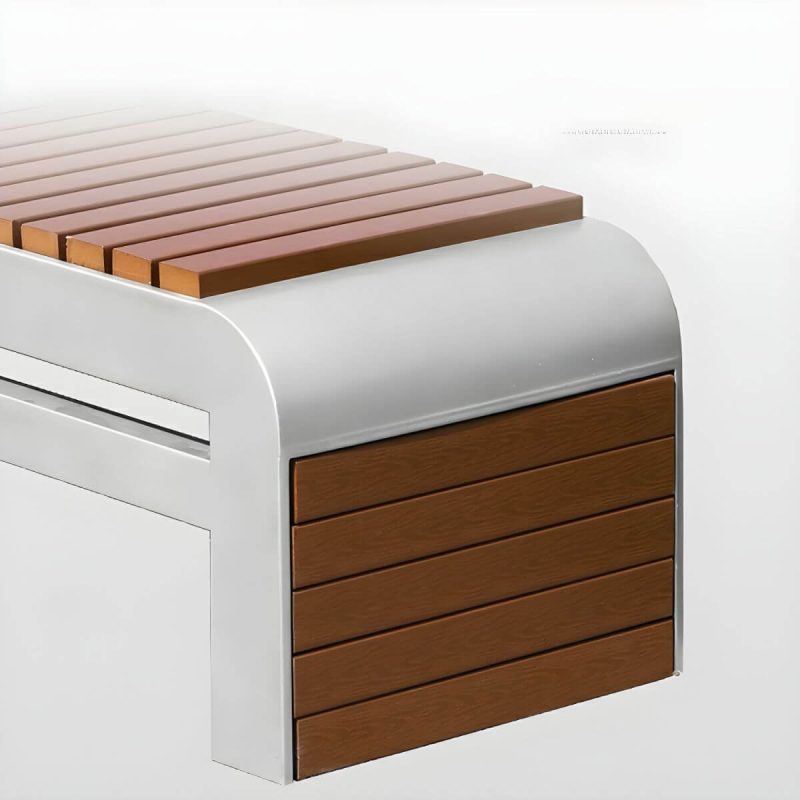 "No Distressing Non-Foldable Picnic Bench Stainless Steel Cushions Not Included Storage Not Included - Coffee 71"L x 18"W x 17"H"