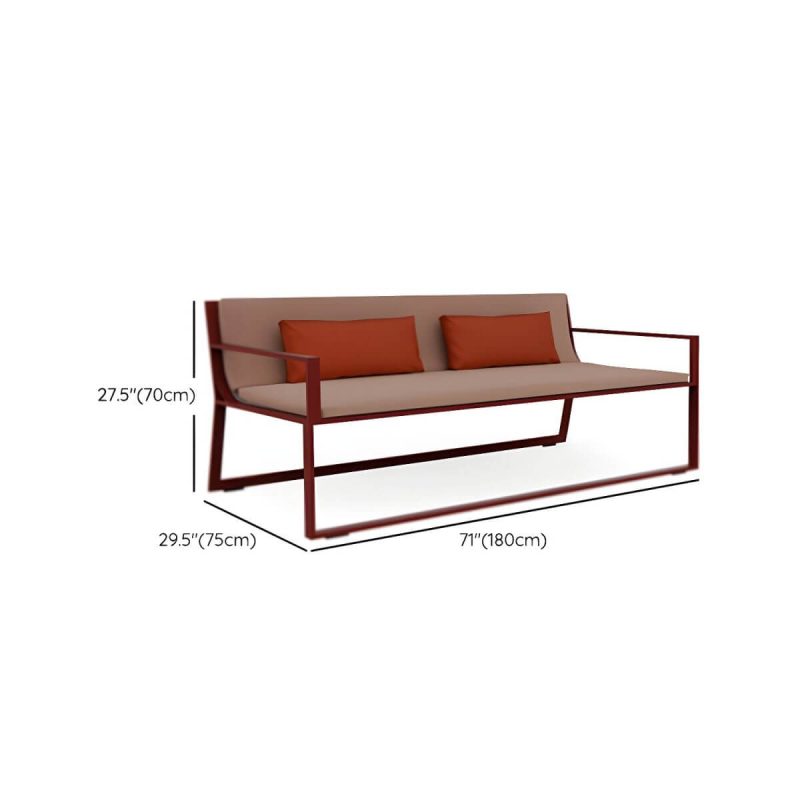 "Dimension of Modern Metal Frame Upholstered Outdoor Sofa Water and UV Resistant - 71"L x 29.5"W x 28"H"