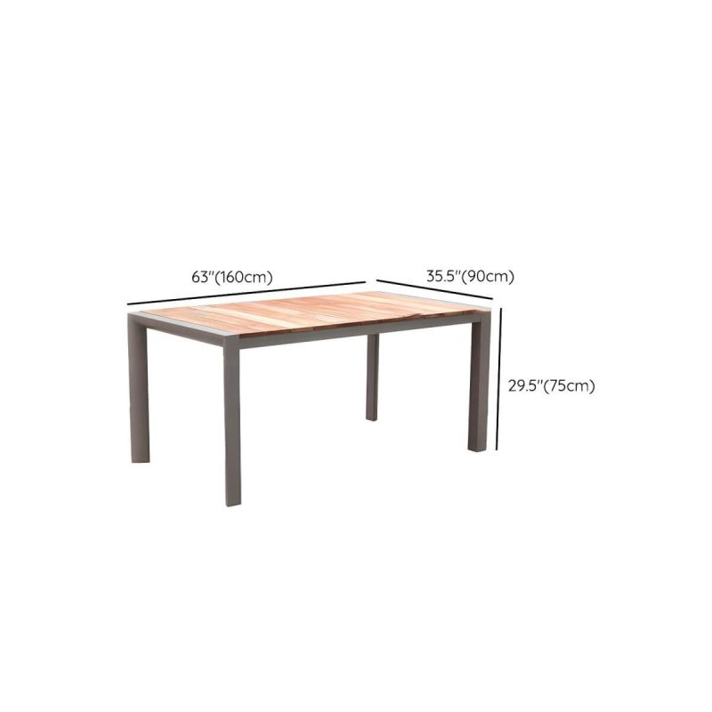 "Dimension of Contemporary Brown Dining Room Set with Rectangular Table and Chairs Dining Set - 63"L x 35.4"W x 29.5"H Table Zero"