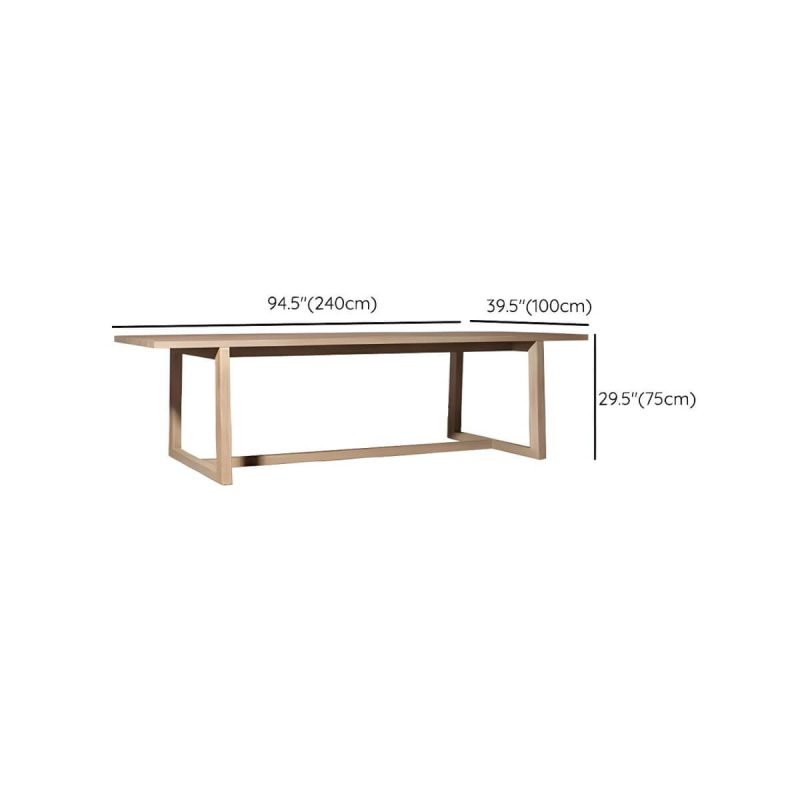 "Dimension of Brown Patio Dining Table Set 1/5/7 Pcs Wood Patio Dining Table and Chairs - Table 94.5"L x 39.4"W x 29.5"H Zero Brown"