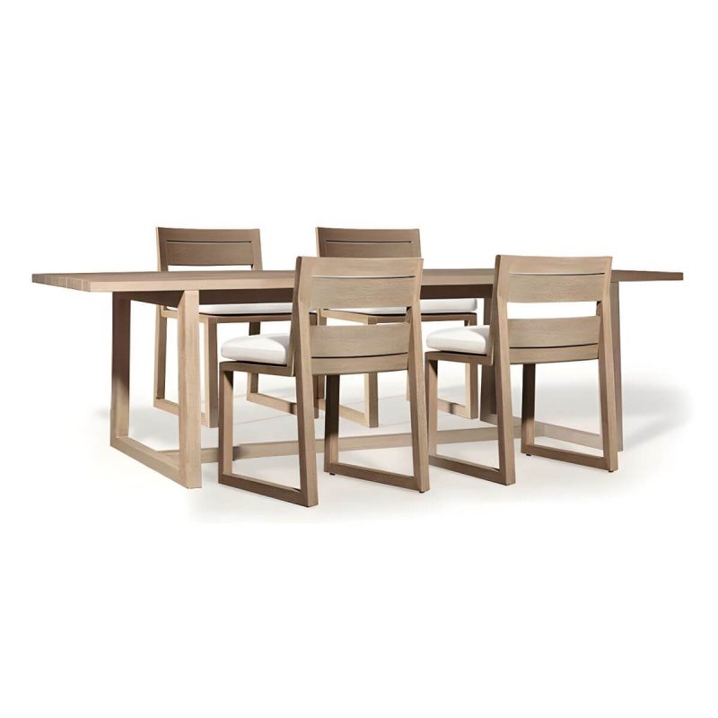 "Modern Style Dining Set 1/5/7 Pcs Wood Frame Patio Dining Table and Chairs - Table & Chair(s) 70.9"L x 39.4"W x 29.5"H 4 Brown"