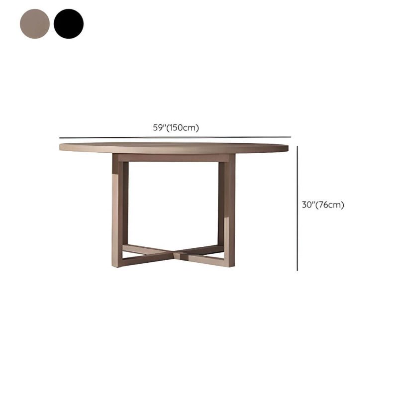 "Dimension of Water Resistant Patio Table Contemporary Style Outdoor Dining Table - Black 59.1"L x 59.1"W x 29.9"H Table Only"