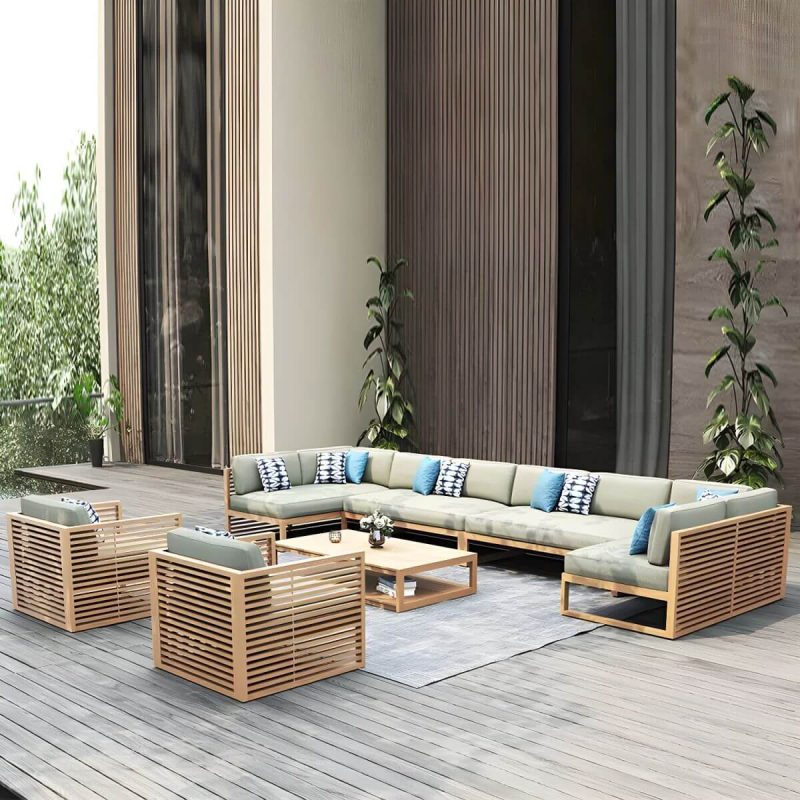 "Contemporary Water Resistant Patio Sofa Solid Wood Outdoor Patio Sofa - White 79"L x 33"W x 26"H"