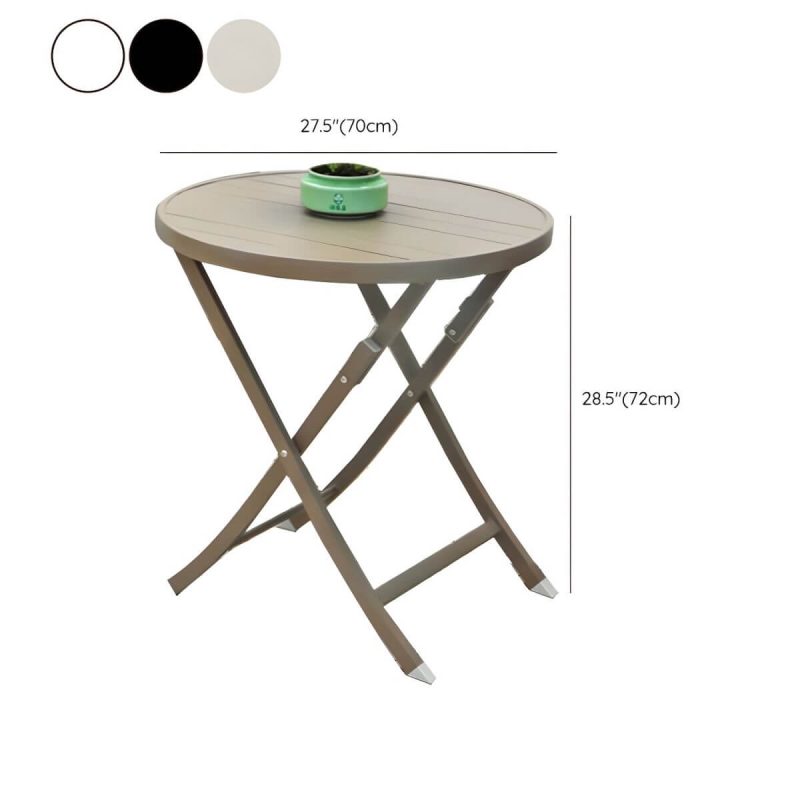 "Dimension of Metal Modern Folding Patio Dining Set with Strap Back Chairs - Table & Chair(s) 27.6"L x 27.6"W x 28.5"H 2 White"