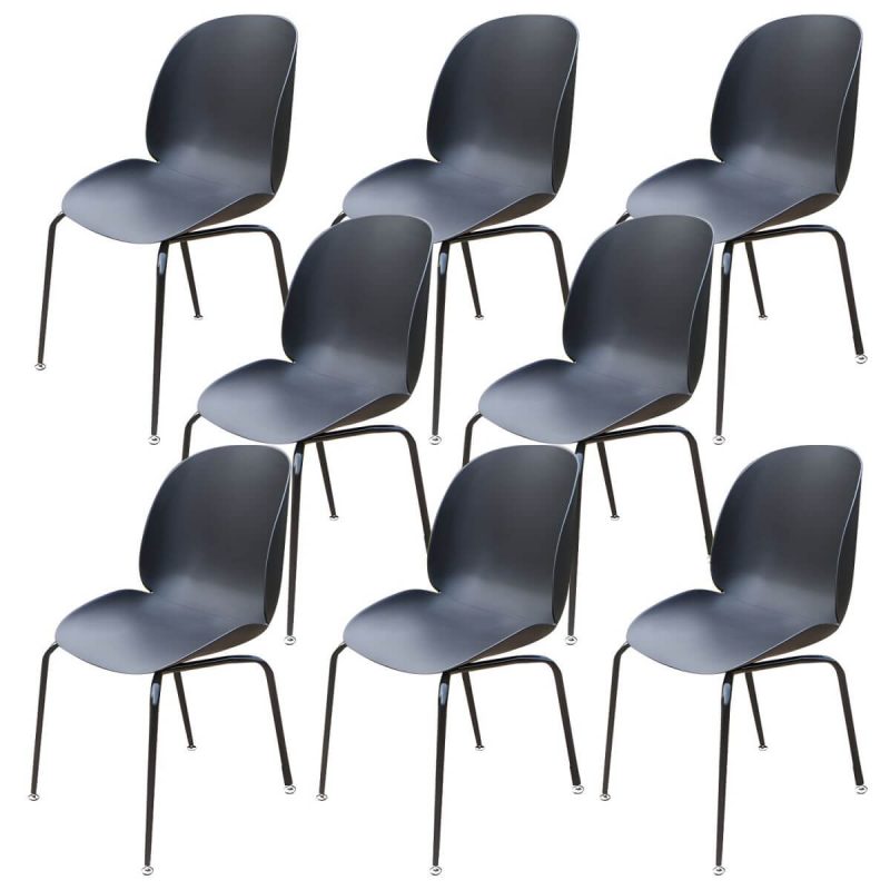"Stacking Dining Armchair Contemporary Plastic Patio Arm Chair - 18"L x 17"W x 34"H 8 Piece Set"