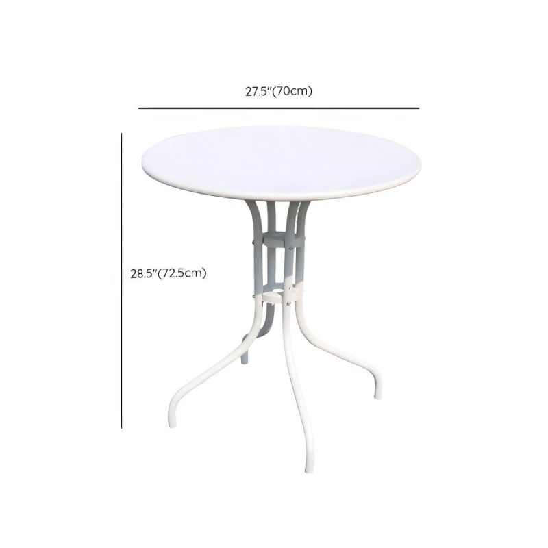 "Dimension of Contemporary Metal Dining Table Set with White Top for Courtyard - Table & Chair(s) 27.6"L x 27.6"W x 28.5"H 2"