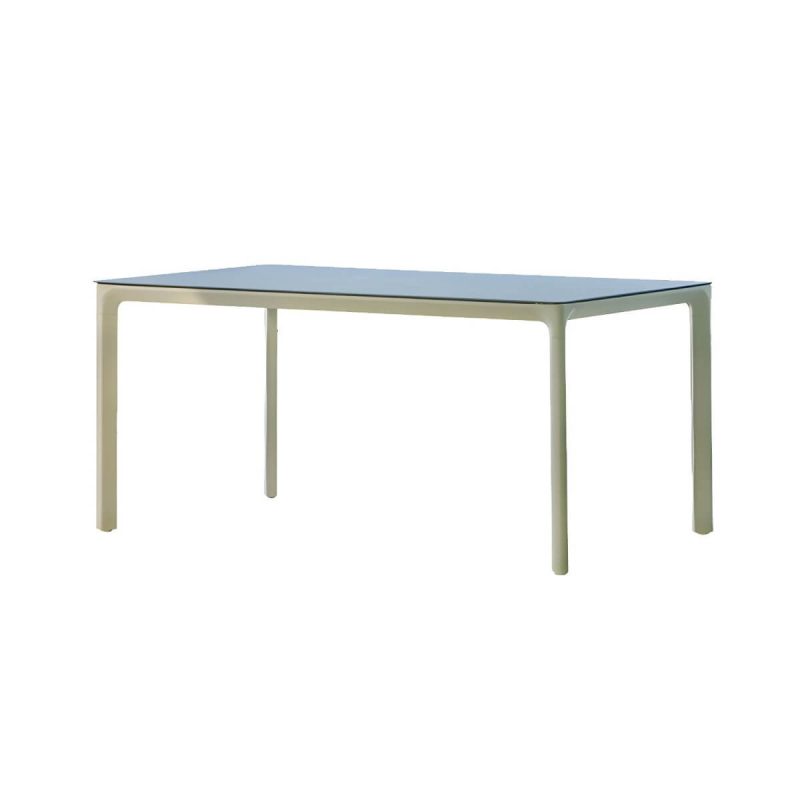 "Contemporary Glass Dining Table Set with 2/4 Woven Chairs in Green - Table & Chair(s) 71"L x 35"W x 29"H 6"