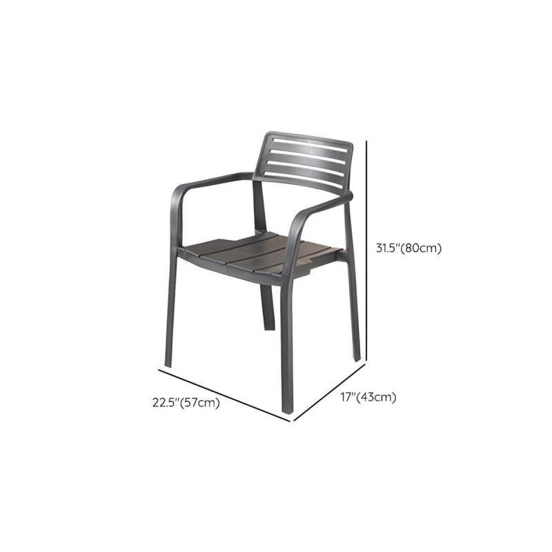 "Dimension of Stacking Dining Armchair Contemporary Plastic Patio Arm Chair - 22"L x 17"W x 31"H 2 Piece Set"