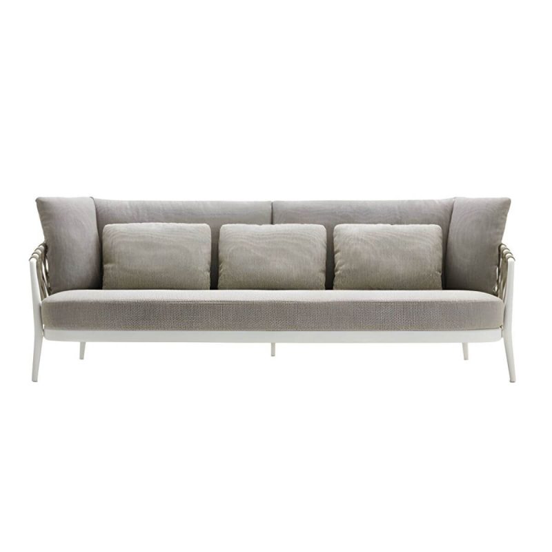 "Contemporary Aluminum Frame Outdoor Sofa Water Resistant Patio Sofa - 3-Seater Sofa 35 Density Foam"