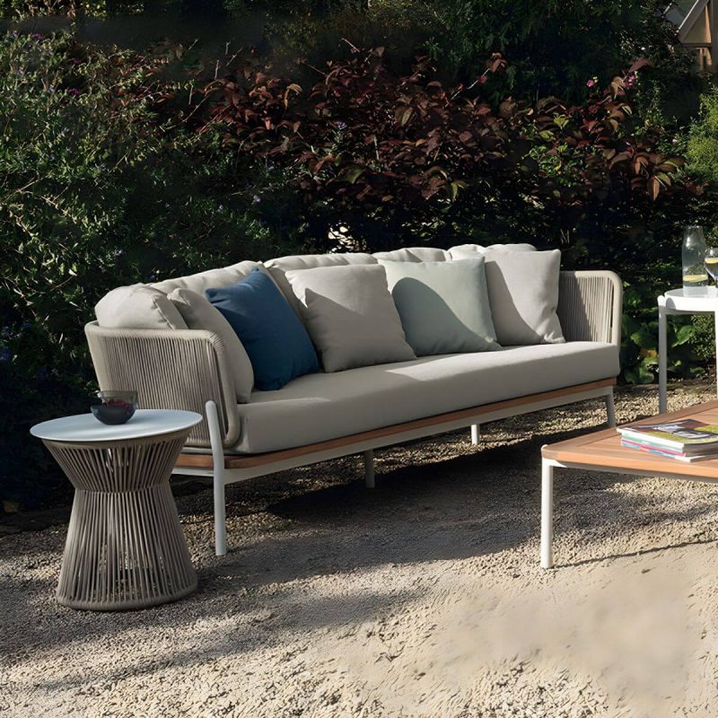 "Contemporary Tropical with Cushions Patio Sofa Water Resistant Outdoor Patio Sofa - Black 55.1"L x 29.5"W x 25.6"H"