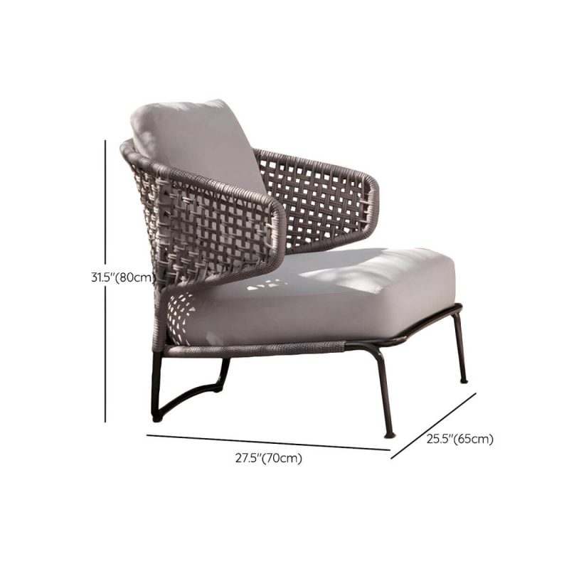 "Dimension of Tropical Outdoor Chair with Removable Water Repellent Finish Cushion - 26"L x 28"W x 31"H With Arms 1 Piece"