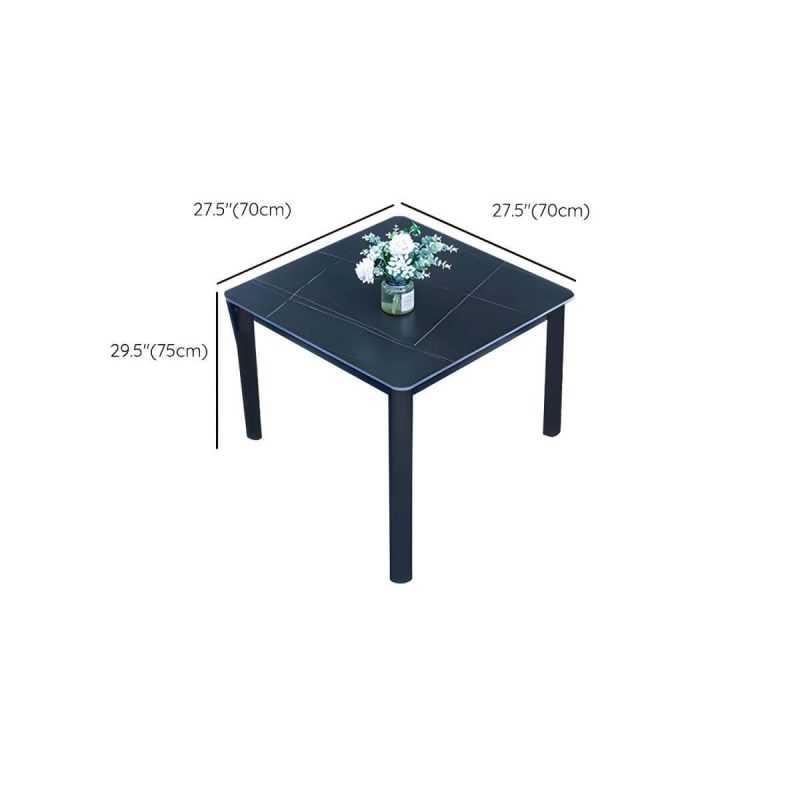 "Dimension of Metal and Slate Patio Table Industrial Wind Room Outdoor Patio Dining Table - 27.6"L x 27.6"W x 29.5"H Table Only"
