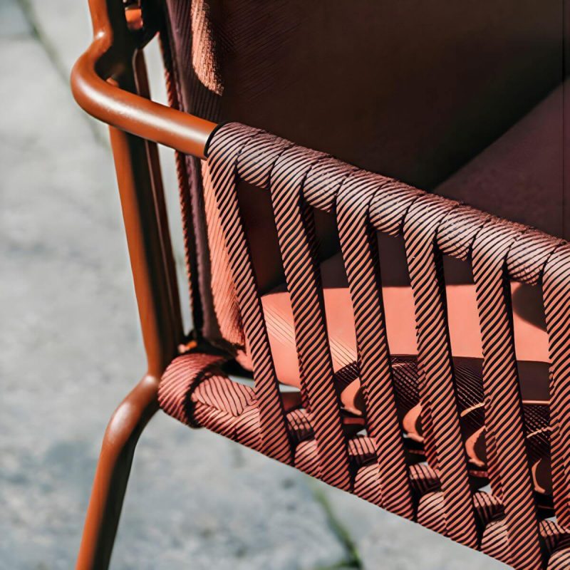 "Traditional Rattan Patio Dining Side Chair Square for Outdoor - 4 Piece Set"