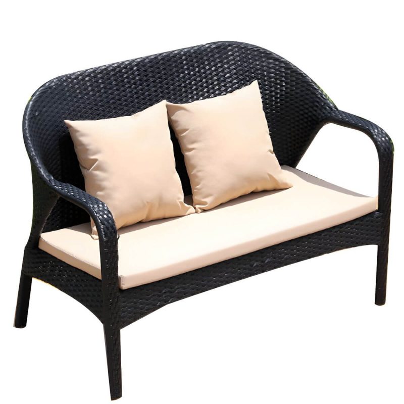 "Rattan Patio Sofa Modern Style Minimalist Villa Outdoor Patio Sofa - 48"L x 29"W x 34"H"