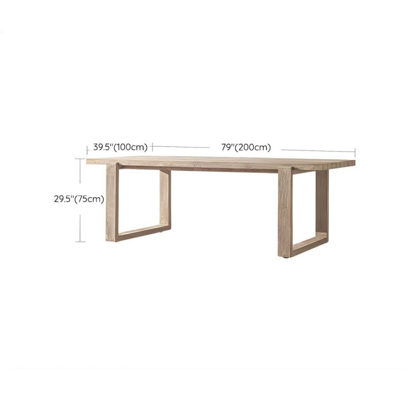 "Dimension of Stylish Teak Wood Patio Dining Set with Bench for Outdoor Gatherings - Table 78.7"L x 39.4"W x 29.5"H"