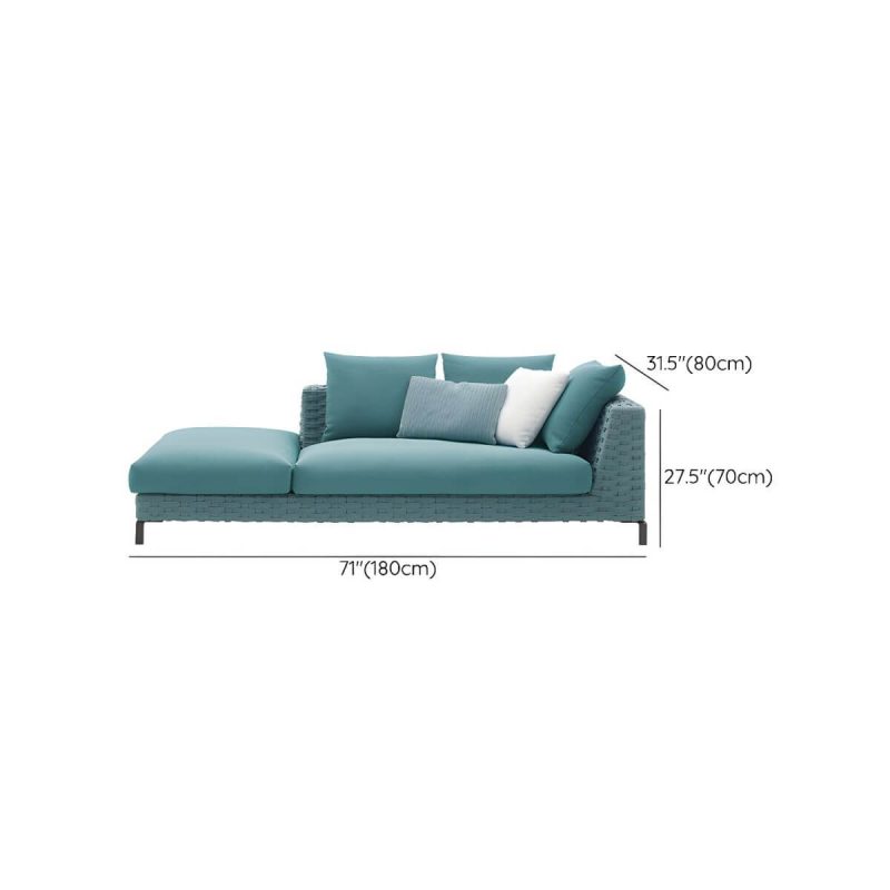 "Dimension of Contemporary Water Resistant Symmetrical Patio Sofa with Cushions for Outdoor - Left Chaise Lounge"