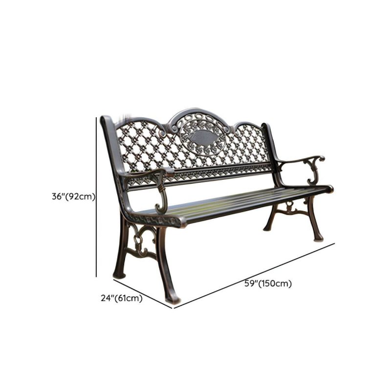 "Dimension of Contemporary Style Park Bench with Legs Water Resistant for Outdoor - 59"L x 24"W x 36"H"