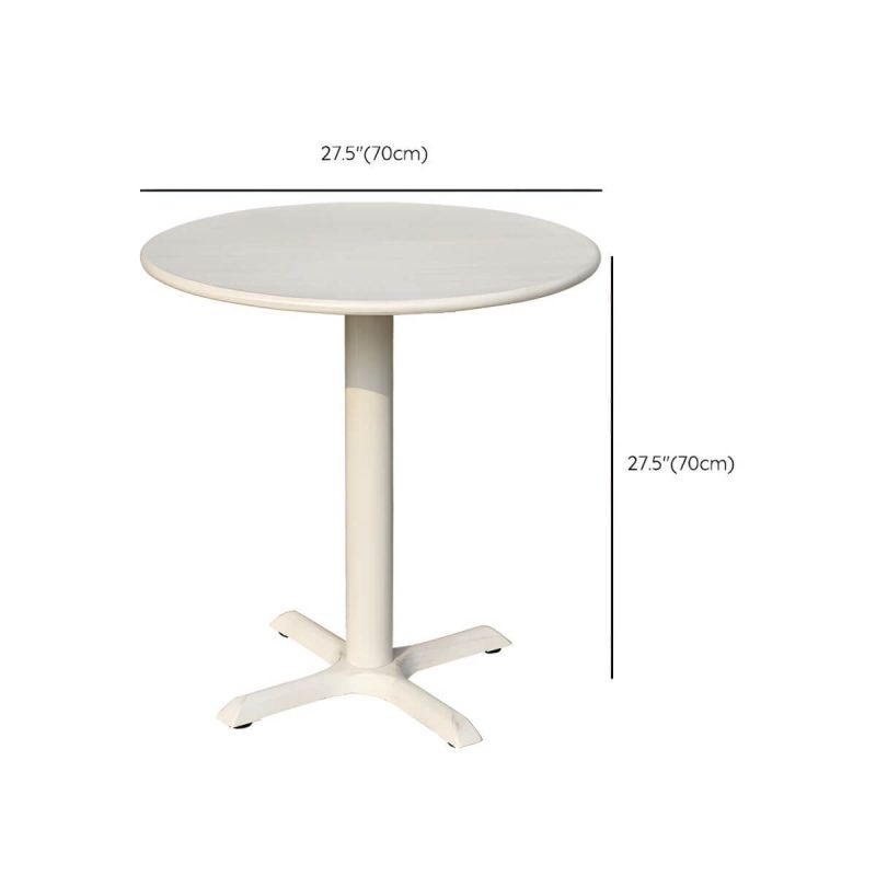"Dimension of Modern Geometric Waterproof Courtyard Table Metal Base Outdoor Table - Table Only Round Textured White 27.6"L x 27.6"W x 27.6"H"