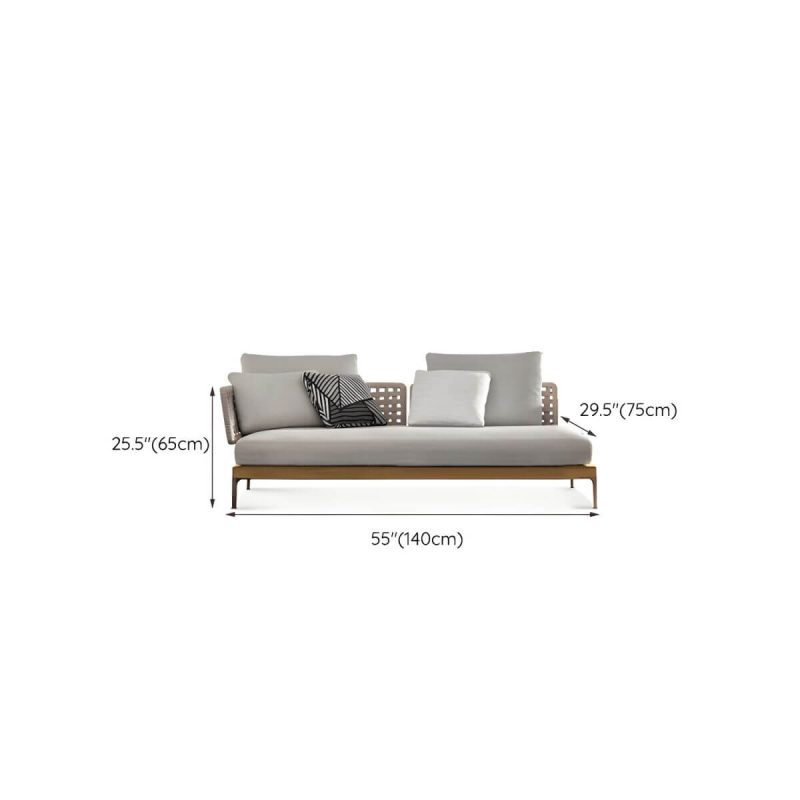 "Dimension of Scandinavian Patio Sofa Water Resistant Gray Outdoor Patio Sofa - Right Corner Sofa Aluminum 55.1"L x 29.5"W x 25.6"H"