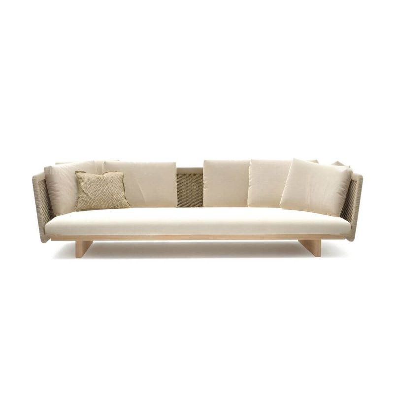 "Waterproof and Durable Upholstered Modern Sofa with Cushions - 3-Seater Sofa"