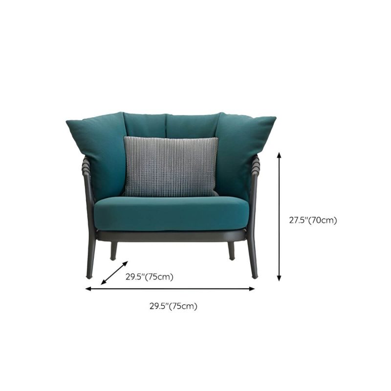 "Dimension of Contemporary Aluminum Frame Outdoor Sofa Water Resistant Patio Sofa - 1-Seater Sofa 35 Density Foam"