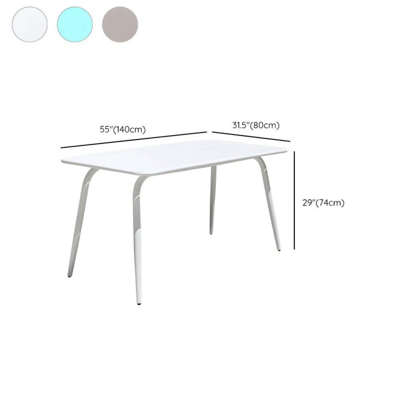 "Dimension of Metal Modern Standard Height Dining Room Chair and Table Set with Chairs - Table & Chair(s) 55"L x 31"W x 29"H 4 Champagne"