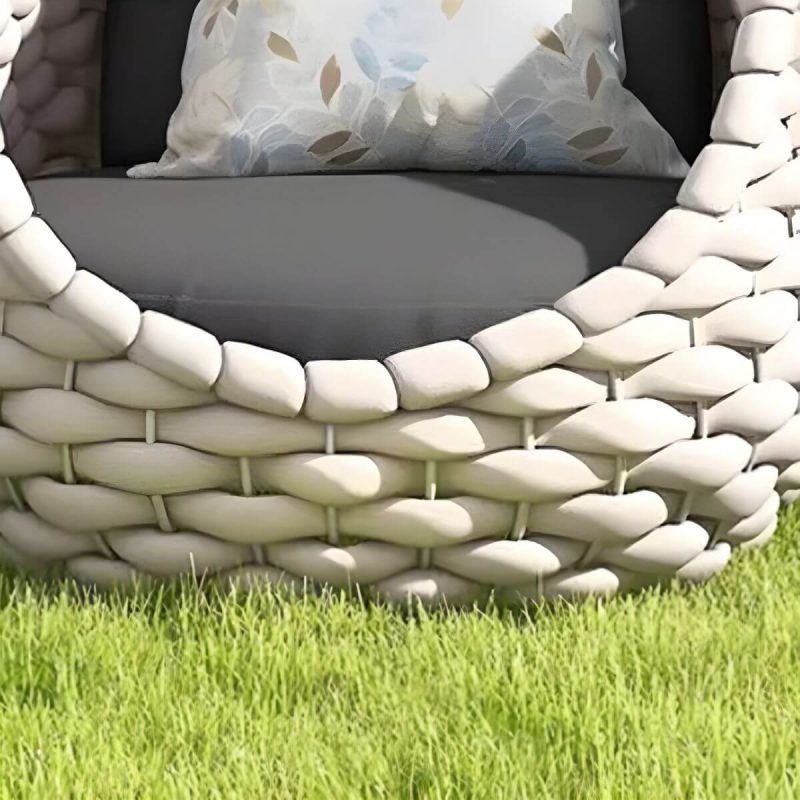 "Modular Gray Metal Modern Sofa with Upholstered Cushions for Versatile Outdoor Seating - 55"L x 33.5"W x 28"H"