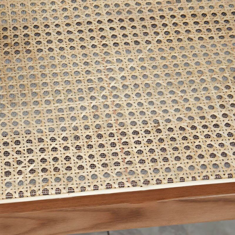 "Vine Woven Modern Courtyard Dining Chairs solid Wood Frame for Outdoor - Walnut With Arms"