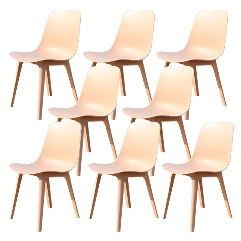 "Stacking Dining Armchair Contemporary Plastic Patio Arm Chair - 14"L x 19"W x 32"H 8 Piece Set"