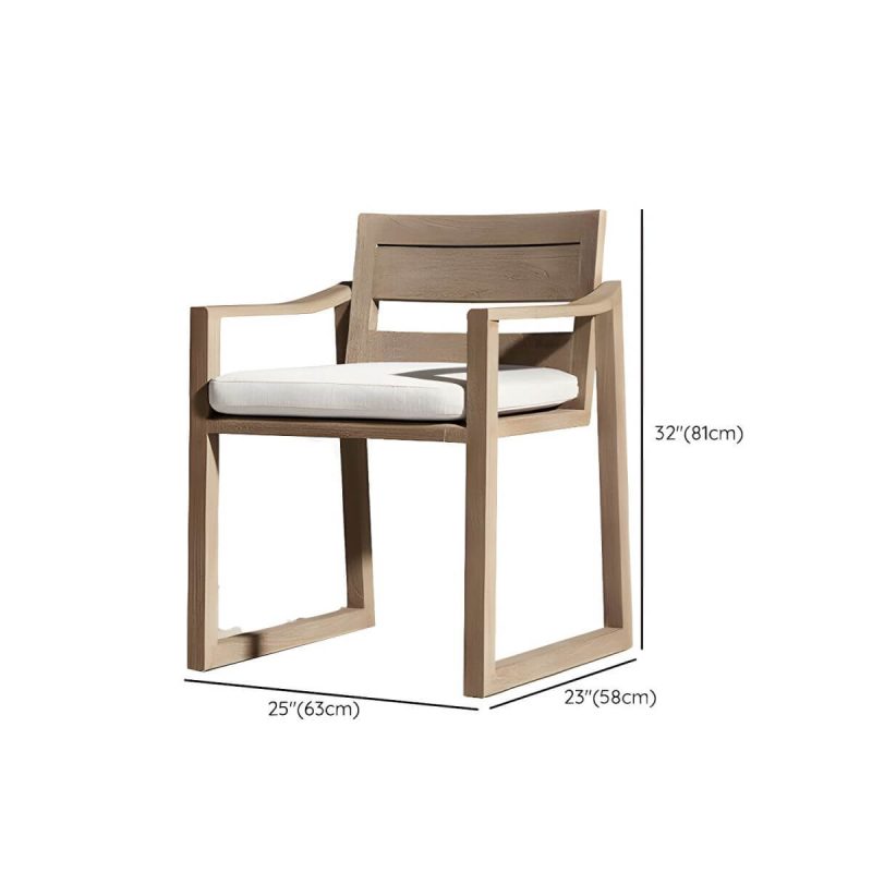 "Dimension of Brown Patio Dining Table Set 1/5/7 Pcs Wood Patio Dining Table and Chairs - Chair(s) Not Available 1 Brown"