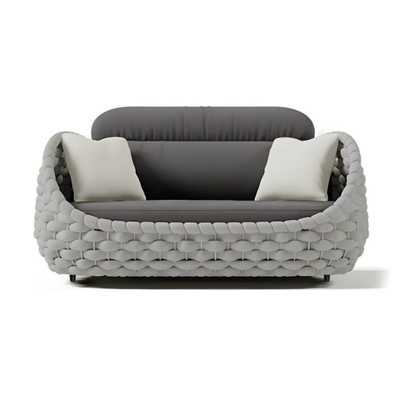 "Modern Style Gray Sofa Water Resistant with Cushions for Outdoor - 3-Seater Sofa"