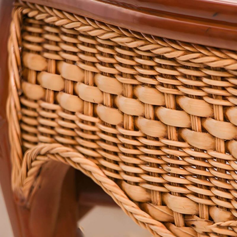 "23" x 21" x 33" Traditional Rattan Patio Dining Side Chair in Brown - 6 Piece Set"