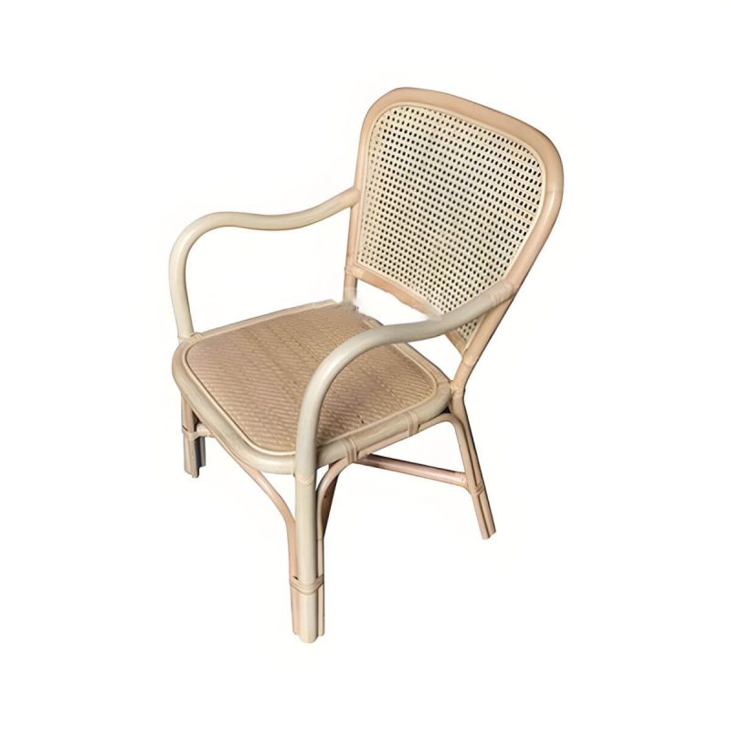 "20" Wide Tropical Rattan Dining Armchair Natural Outdoor Chair - Natural Finish 1 Piece"