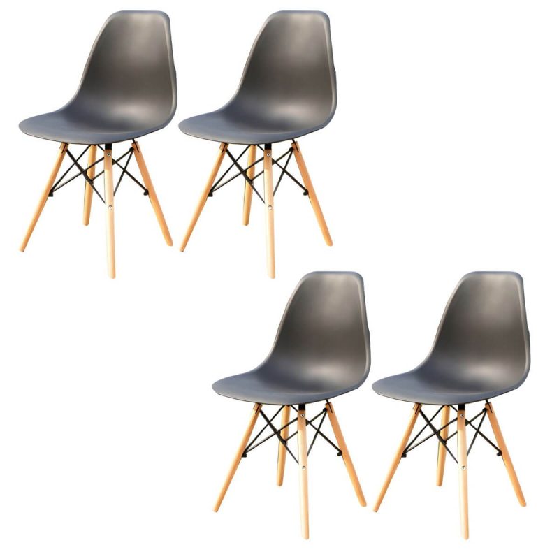 "Stacking Dining Armchair Contemporary Plastic Patio Arm Chair - 15"L x 15"W x 32"H 4 Piece Set"