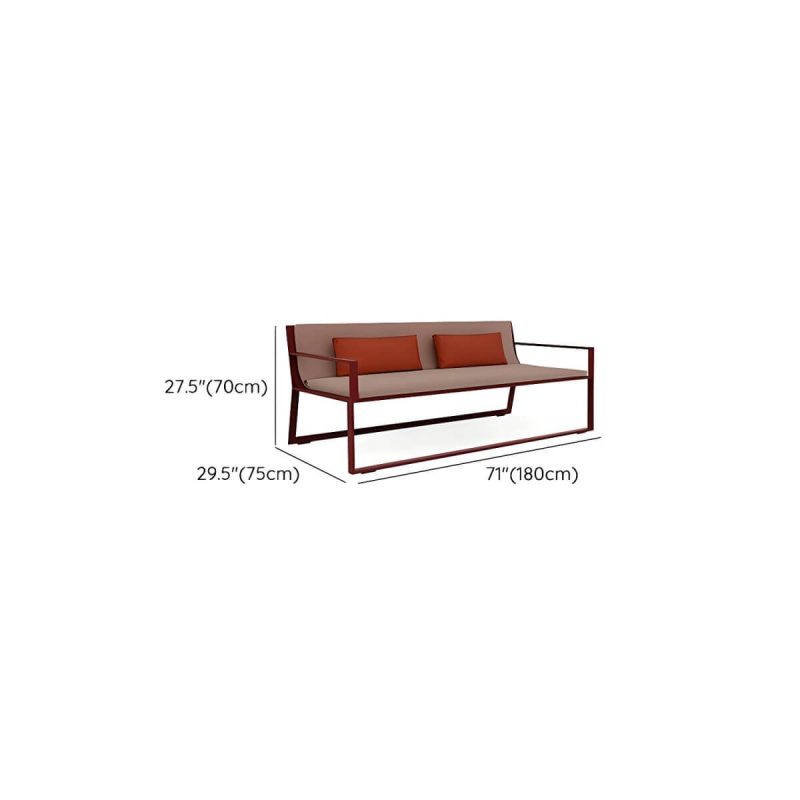 "Dimension of Aluminum Alloy Frame Outdoor Sofa Modern Style Waterproof Cushion Included - 71"L x 29.5"W x 28"H"