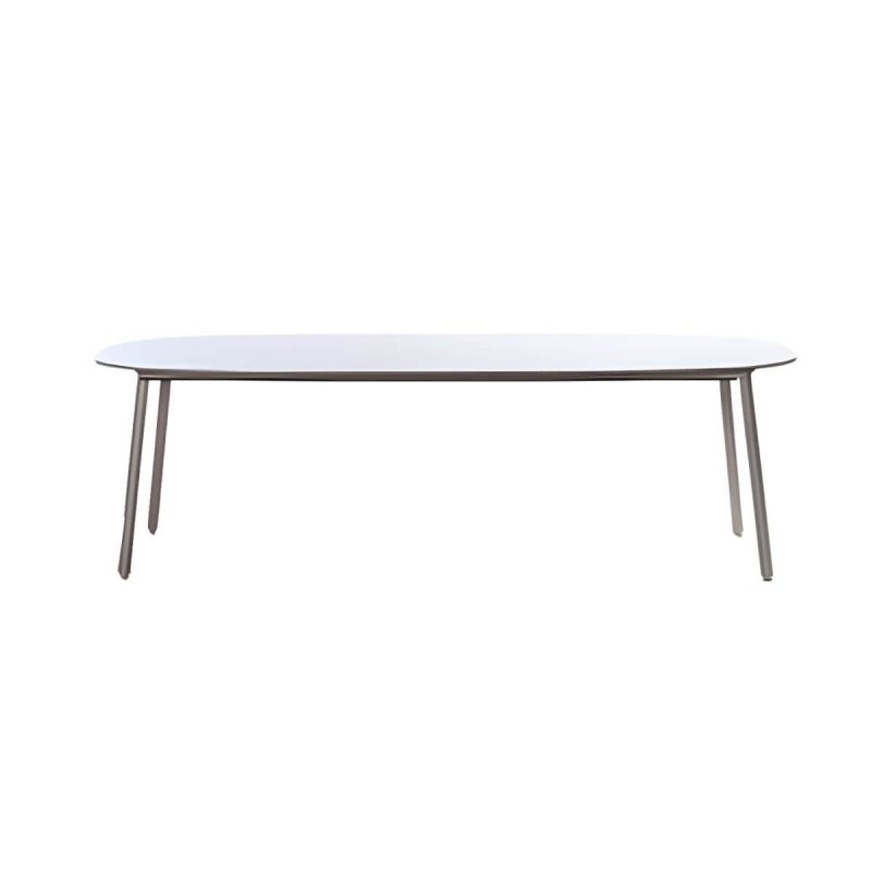 "Contemporary Scratch Resistant Balcony Table 4 Legs for Outdoor - Table Only 71"L x 39"W x 29"H Marble"