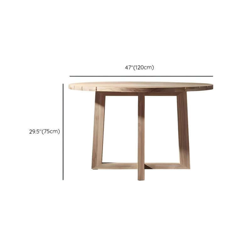 "Dimension of Elegant Teak Wood Weatherproof Patio Dining Set with Modern Design - Table 47.2"L x 47.2"W x 29.5"H"