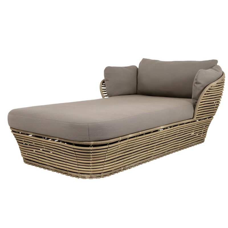 "Modern & Contemporary Outdoor Loveseat Wicker/Rattan Fabric With Cushions - Khaki 31"L x 70"W x 25"H"