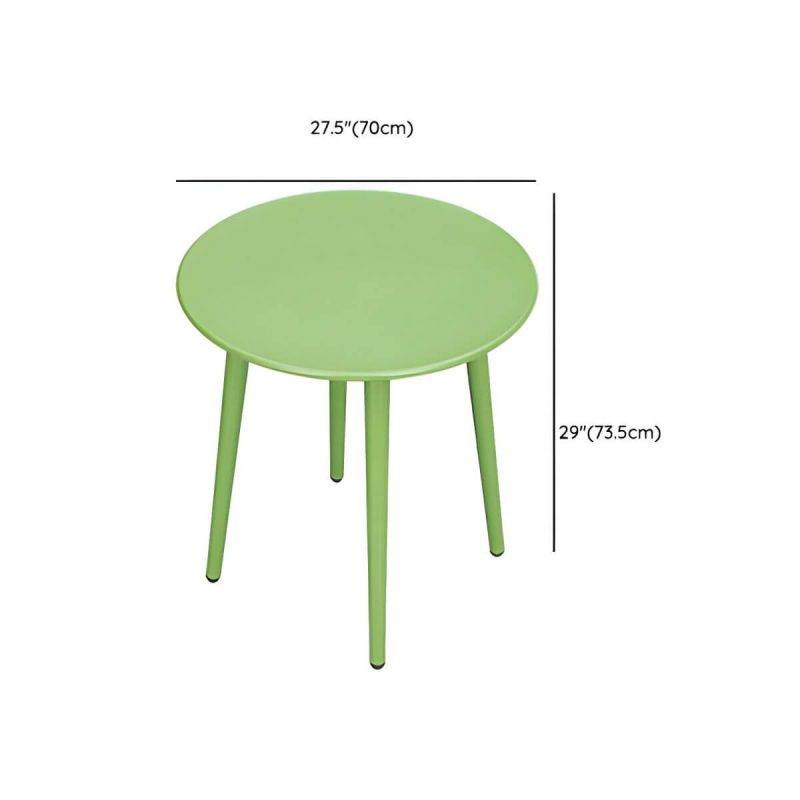"Dimension of Contemporary Dining Table Set with Green Metal Top for Courtyard - Table & Chair(s) 28"L x 28"W x 29"H 4"