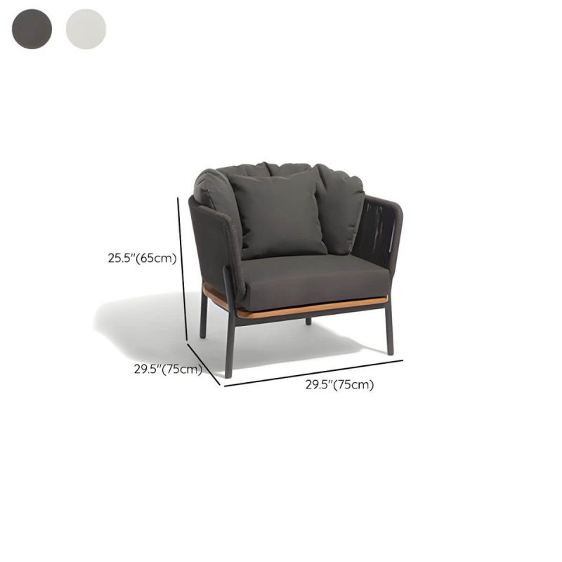 "Dimension of Contemporary Tropical with Cushions Patio Sofa Water Resistant Outdoor Patio Sofa - Black 29.5"L x 29.5"W x 26"H"