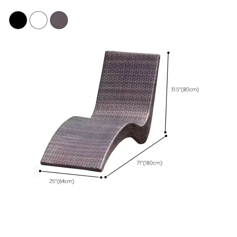 "Dimension of Tropical Patio Daybed Wicker/Rattan UV Resistant Beige Mildew Resistant - Black"