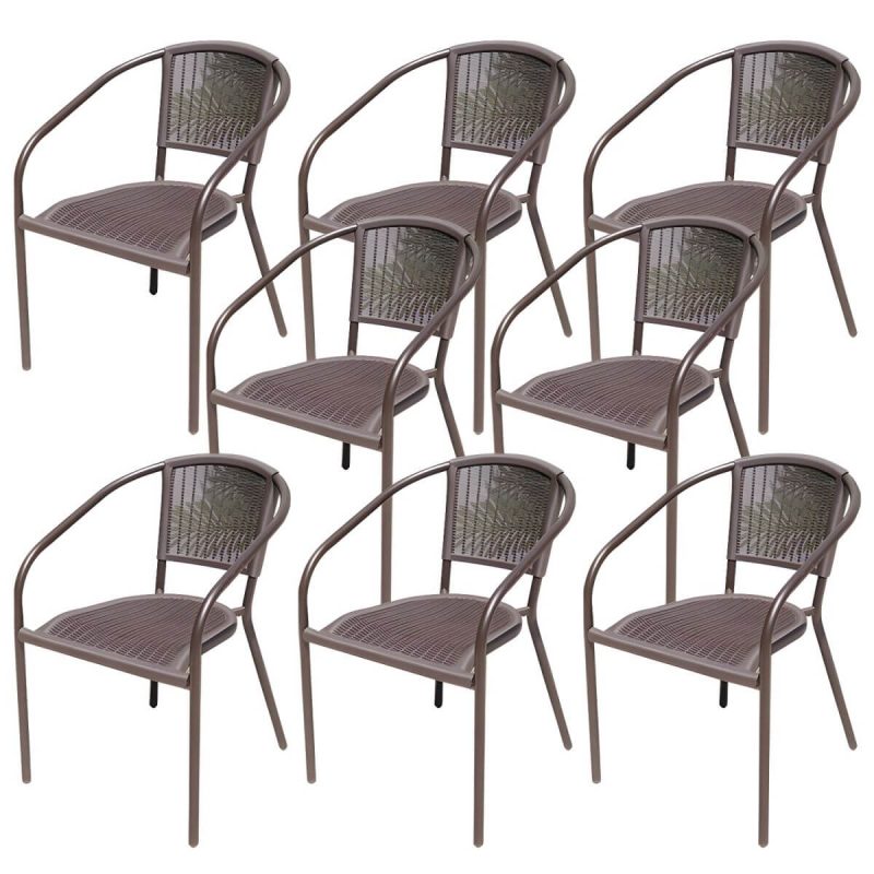 "Industrial Dining Side Chair Set of 2/4/6/8 Metal Outdoor Chair - 22"L x 22"W x 29"H 8 Piece Set"